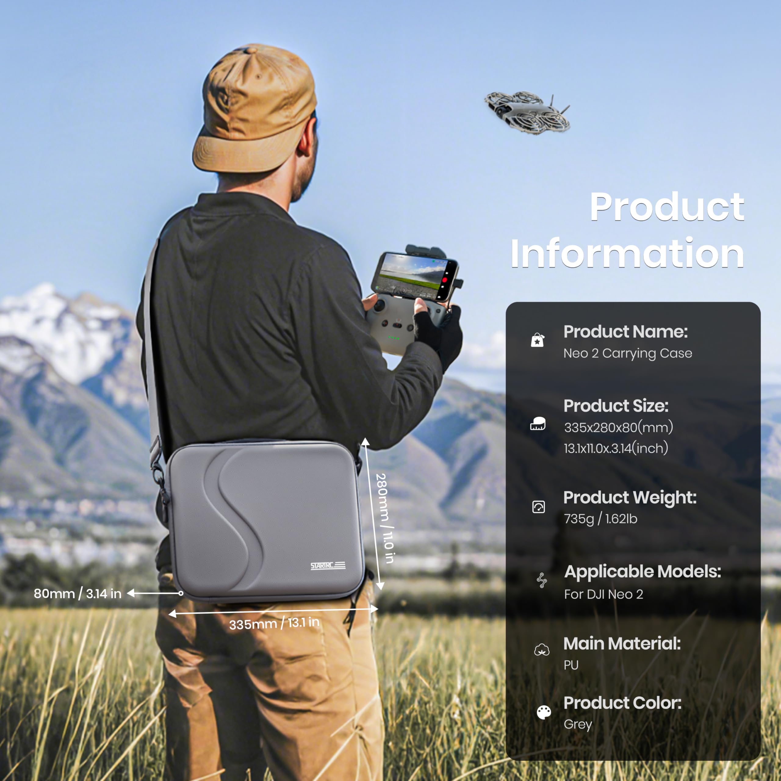Carrying Case for DJI Neo 2 Ac - Drone Controller Hood recension och pris
